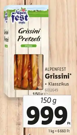 Lidl ALPENFEST Grissini ajánlat