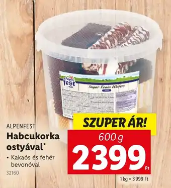 Lidl ALPENFEST Habcukorka ostyával ajánlat