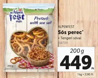 Lidl ALPENFEST Sós perec ajánlat