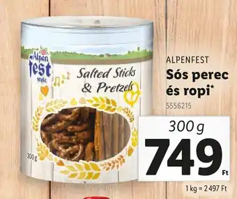 Lidl ALPENFEST Sós perec és ropi ajánlat