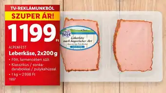 Lidl ALPENFEST Leberkäse ajánlat