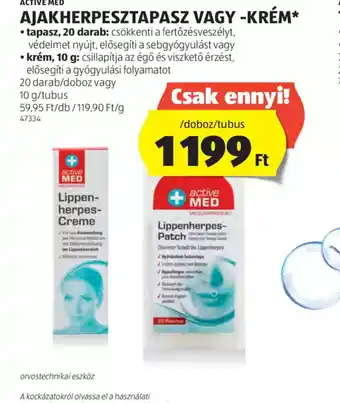 ALDI Active Med Ajakherpestapasz vagy -krém ajánlat