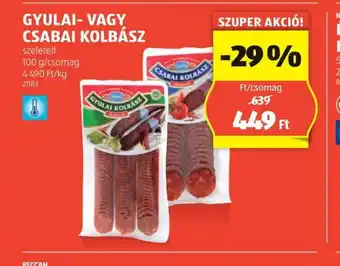 ALDI Gyulai- vagy Csabai Kolbász ajánlat