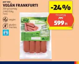 ALDI Just Veg! Vegán Frankfurti ajánlat