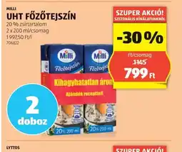 ALDI Milli UHT Főzőtejszín ajánlat