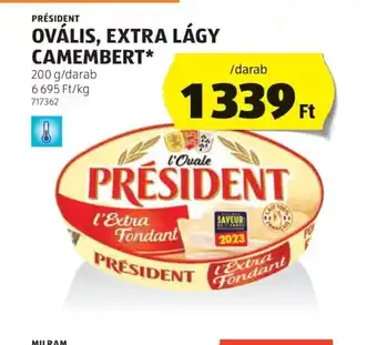 ALDI Président Ovális, Extra Lágy Camembert ajánlat