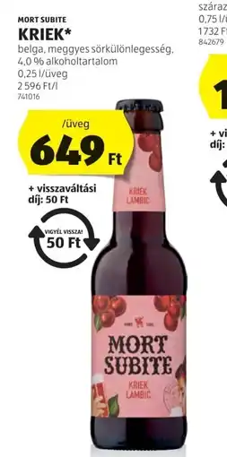 ALDI Mort Subite Kriek ajánlat