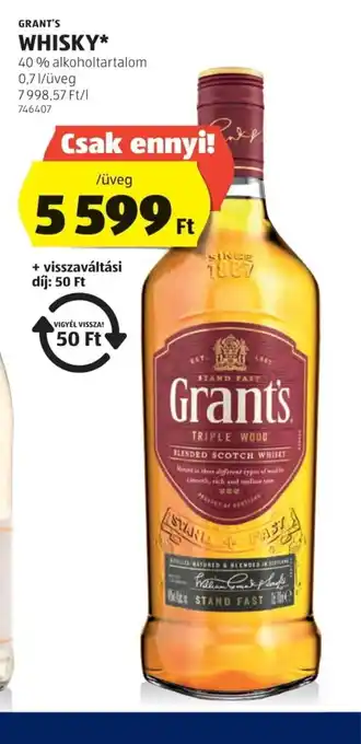 ALDI Grant's Whisky ajánlat