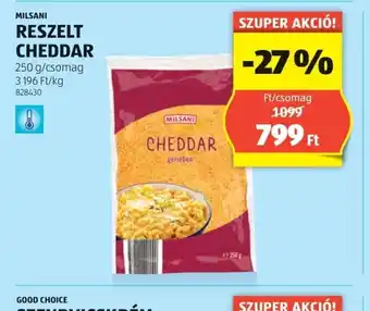 ALDI Milani Reszelt Cheddar ajánlat