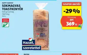 ALDI Happy Harvest Sokmagvás Toastkenyér ajánlat