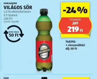 ALDI Karlskrona Világos Sör ajánlat