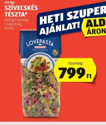 ALDI Cucina Szívecskés Tészta ajánlat