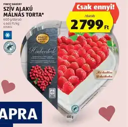 ALDI Finest Bakery Szív alakú málna torta ajánlat