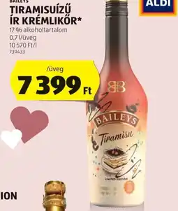 ALDI Baileys Tiramisú ízű Ír Krémlikőr ajánlat