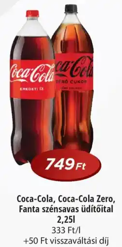 Real Coca-Cola, Coca-Cola Zero, Fanta szénsavas üdítőital ajánlat