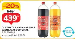 Auchan Queen cola vagy narancs szénsavas üdítőital ajánlat