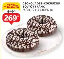 Auchan Csokoládés-kókuszos töltött fánk ajánlat