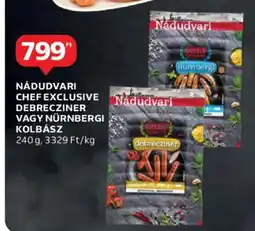 Auchan Nádudvari chef exclusive debrecziner vagy nürnbergi kolbász ajánlat