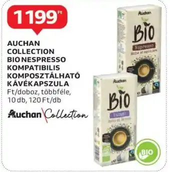 Auchan Auchan collection bio nespresso kompatibilis komposztálható kávékapszula ajánlat