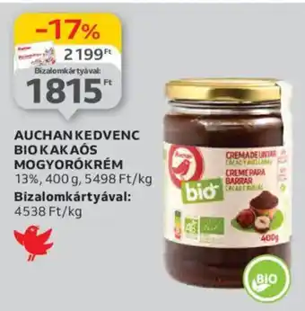 Auchan Auchan kedvenc bio kakaós mogyorókrém ajánlat