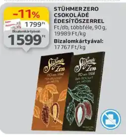 Auchan Stühmer zero csokoládé édesítőszerrel ajánlat