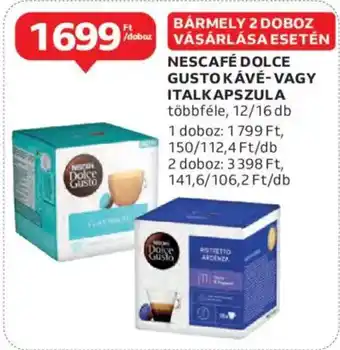 Auchan Nescafé dolce gusto kávé-vagy italkapszula ajánlat