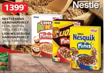 Auchan Nestlé minis gabonapehely, lion wildcrush gabonapehely ajánlat