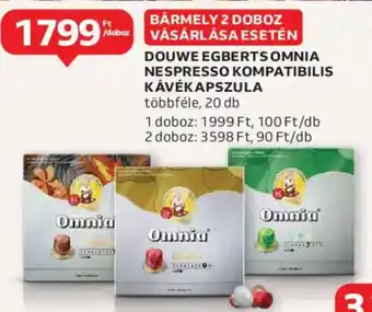 Auchan Douwe egberts omnia nespresso kompatibilis kávékapszula ajánlat