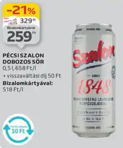 Auchan Pécsi szalon dobozos sör ajánlat