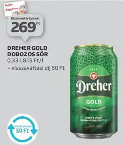 Auchan Dreher gold dobozos sör ajánlat