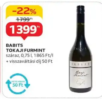 Auchan Babits tokaji furmint ajánlat