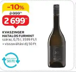 Auchan Kvaszinger hatalos furmint ajánlat