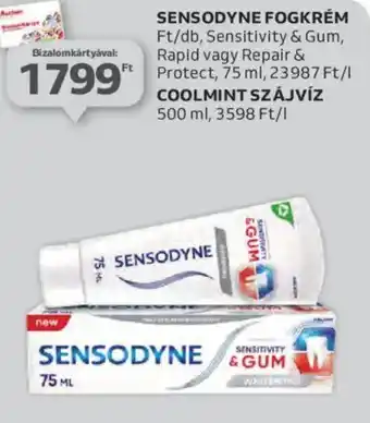 Auchan Sensodyne fogkrém, coolmint szájvíz ajánlat