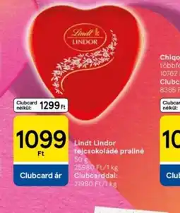 Tesco Lindt Lindor Tejcsokoládé praliné ajánlat