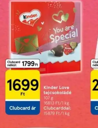 Tesco Kinder Love Tejcsokoládé ajánlat