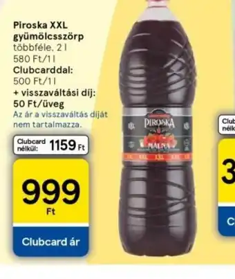 Tesco Piroska XXL Gyümölcslé ajánlat