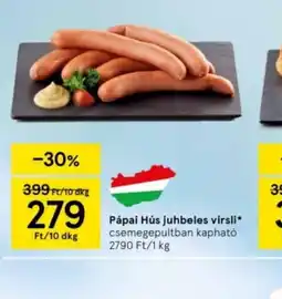 Tesco Pápai Hús juhbeles virsli ajánlat