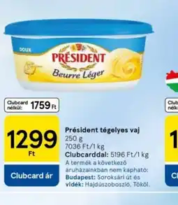 Tesco Président tejes vaj ajánlat