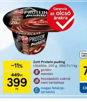 Tesco Zott Protein puding ajánlat