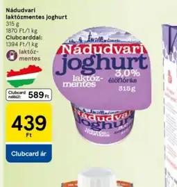 Tesco Nádudvari laktzmentes joghurt ajánlat