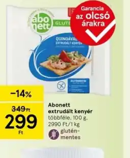 Tesco Abonett gluténmentes extrudált kenyér ajánlat