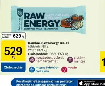 Tesco Bombus Raw Energy szelet ajánlat