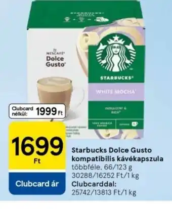 Tesco Starbucks Dolce Gusto kompatibilis kávékapszula ajánlat