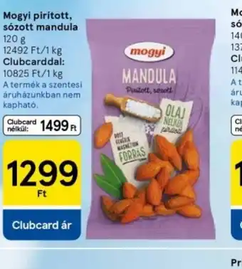 Tesco Mogyi pirított, szott mandula ajánlat