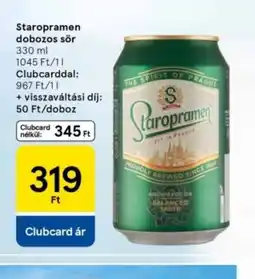 Tesco Staropramen dobozos sör ajánlat