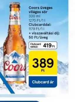 Tesco Coors üveges világos sör ajánlat