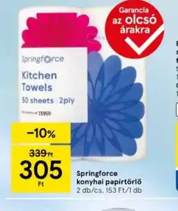 Tesco Springforce konyhai papírtörlő ajánlat