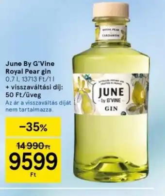 Tesco June By G'Vine Royal Pear Gin ajánlat