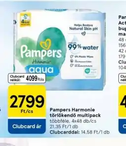 Tesco Pampers Harmonie törlőkendő multipack ajánlat