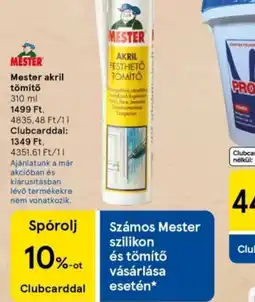 Tesco Mester akril tömítő ajánlat